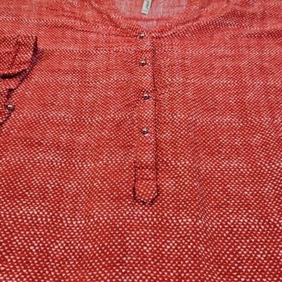 Grand & Greene Women's Top Blouse Size XL Red & White Pattern Long Sleeve - Picture 7 of 14